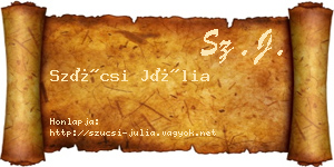 Szücsi Júlia névjegykártya